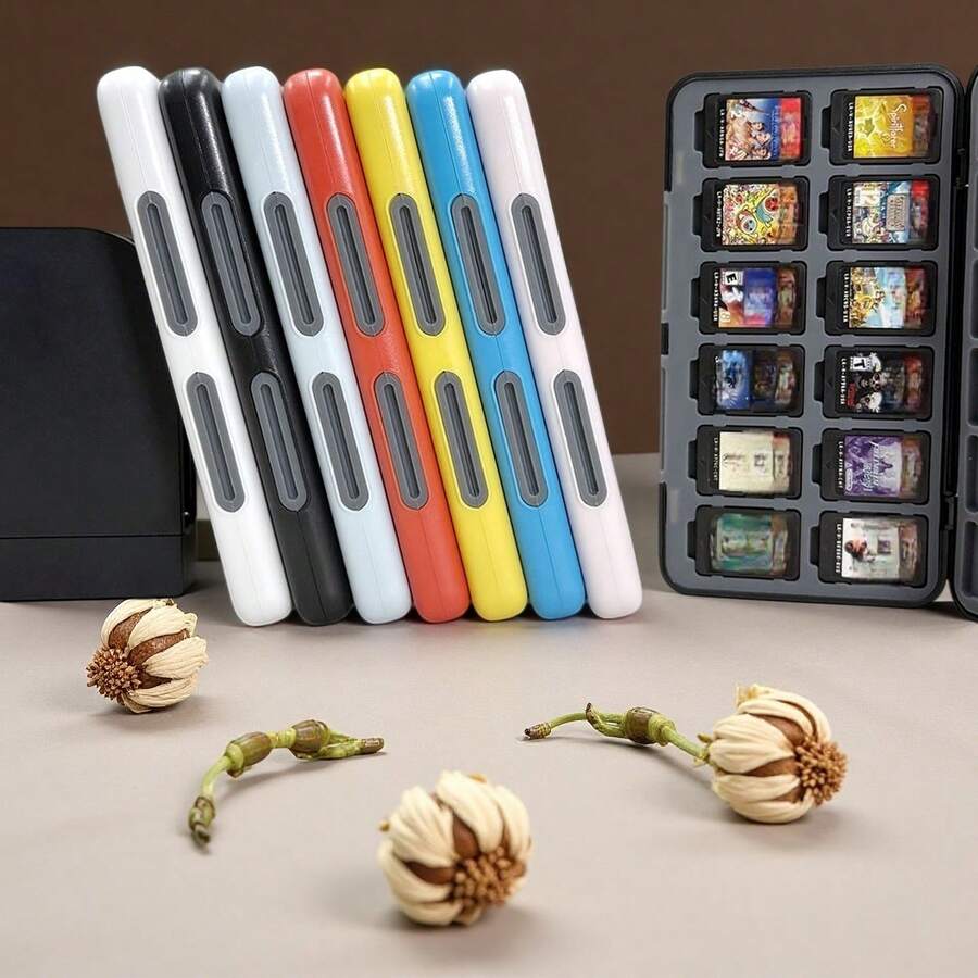 24 Slots Game Card Storage Box Compatible With Switch 2 Switch OLED Switch Lite, Portable Game Cartridge Case Holds 24 Game Cards & SD Memory Cards Light Travel Protective Holder - View 1