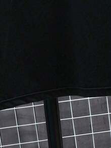Camiseta Ligera de Manga Corta con Cuello Redondo y Estampado de Letras para Hombre Talla Grande - Negro - Ver 5
