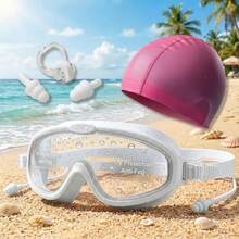 4-In-1 Swimming Gear Set: PU Swim Cap, Anti-Fog Goggles, Nose Clip & Ear Plugs – Waterproof Adult Swimming Essentials Kit, 8 Colors Available - Multicolor - View 9