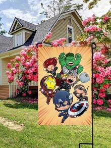 Marvel 漫威主题花园装饰旗，多种超级英雄图案可供选择。采用防水防褪色技术，面料厚实耐用，安装简便，是漫威粉丝打造个性化户外空间或举办主题派对的理想之选。 - 多色 - 查看 6