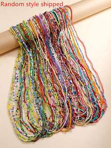 Women's Random Colorful Beaded Waist Chain, Summer Body Chain, Bikini Jewelry Set - Multicolor - View 2