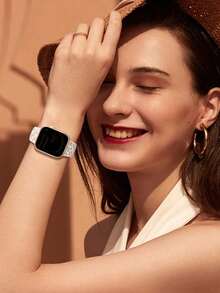 2件裝雙色豹紋雕刻錶帶，適用於Apple Watch 49mm 46mm 45mm 44mm 42mm 41mm 40mm 38mm，波西米亞豹紋運動矽膠腕帶，相容 Series Ultra 11 10 9 8 7 6 5 4 3 2 1 SE，男女通用 - 星光奶茶+星光黑 - 查看 10