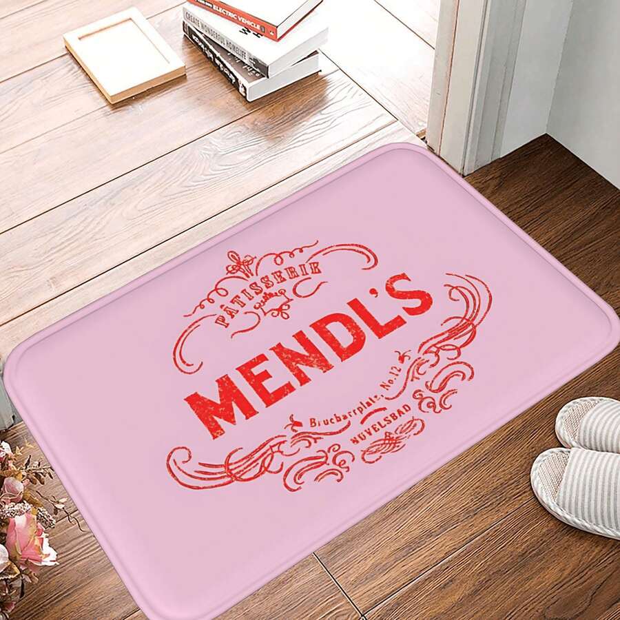 Mendl's Patisserie Bath Mat, Non-Slip Flannel Soft Doormat Floor Entryways Outdoor Indoor Front Door Mat - trắng - Xem 1