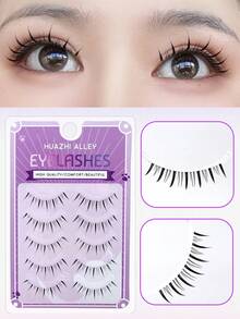 5 Pairs Pointed Tail Cartoon Devil Invisible Lashes, Natural Big Eyes Lashes, Cute Tapered Soft Lightweight Comfortable Lashes For Dates And Parties - Spiky Manga Lashes - View 5