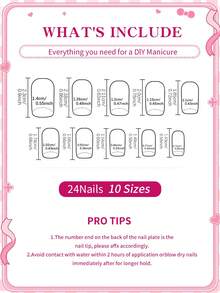 Sanrio Hello Kitty 24片中號方型3D凝膠豹紋與紫色法式美甲指甲片，附可愛Hello Kitty、蝴蝶結、星星與愛心裝飾，粉色甜美風格，完美貼合壓克力假指甲，含1瓶膠水與1個指甲锉，適合女性與女孩日常配戴與派對使用 - 彩色 - 查看 7