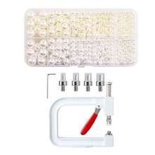 Handmade Pearl Rivet DIY Rivet Setting Tool Machine Pearl Rivet Button Best Decoration - Multicolor - View 14