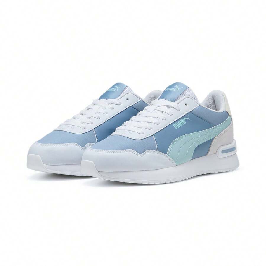 Puma 男女通用复古拼接休闲运动鞋,款式编号:39840508,适合春秋季穿着 - 淺藍色-熱帶湖藍-銀色-白色 - 查看 1