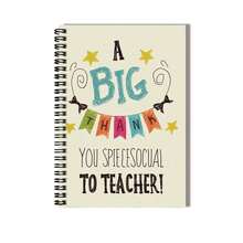 A Spiral Bound Notebook, Graduation Gift Choice, With "A BIG THANK YOU SPECIAL TO TEACHER!" Cover Design And Cute Decorations, 100 Pages/50 Sheets, Suitable For Work, Study, Diary Writing, Daily Planning, And Memo, Quality Choice To Express Gratitude - B - View 3