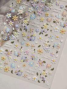 1件 3D仿珍珠花朵美甲貼紙，DIY 3D自黏式美甲飾品裝飾，Y2K風格美甲配件美甲貼 - 彩色 - 查看 6
