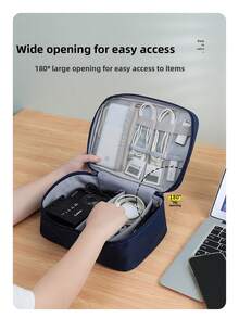 1pc Multifunctional Portable Data Cable Storage Bag, Can Store Electronic Accessories, Chargers, Power Banks, Earphones And Other Devices - Multicolor - View 10