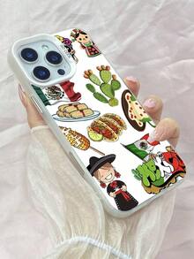 LY938 Mexican Cartoon Phone Case For IPhone 11 12 13 14 15 16 17 Pro Max 7 8 14 15 16 Plus Air 16e XR A12 M12 F12 A13 A04S A15 A16 A24 M34 A34 A25 A32 A35 A55 A54 A50 Pura 70 Pro Ultra For Honor 90 GT Magic6 Magic7 Pro X5 Plus X5B 14C 14R 12C 9 9A Mi 1G56 For  Y17 Y35 Plus Y36 Y37 For  A5 Pro 5G A58 A35 2021 A72 A96 A97 A32 A55 A57 A16 Reno10 Reno11 Reno12 Reno13 Reno14 Reno7 Pro Plus Find X8 Ultra X8s Plus, Fashion Slim Matte Soft TPU Shockproof Bumper Phone Cover IMD Hard PC - 銀 - 查看 1
