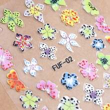 Retro-Style Carved Nail Stickers, Colorful Peony Five-Petal Flower Nail Stickers, Self-Adhesive Leopard Print Flower Nail Stickers. - Multicolor - View 5
