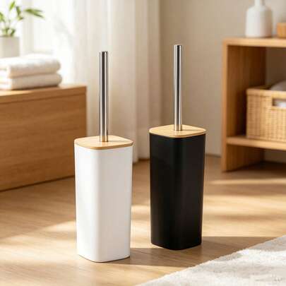 One Piece Household Bamboo And Wood Long-Handled Toilet Brush Set For Thorough Cleaning Of Toilets And Squat Toilets Without Dead Corners Bathroom Decor Fall Decor
