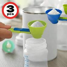 3pcs Sliding Leak-Proof Funnel Measuring Spoons, Multi-Function Funnel Design Measuring Cups, Durable PP Material Portable Powder Transfer Tool, Suitable For Milk Powder, Coffee, Sports Drinks, Nutritional Supplements - Multicolor - View 8