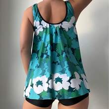Traje de Baño de Dos Piezas con Estampado Floral para Mujer, Modelo TK206 - Flor - Ver 3