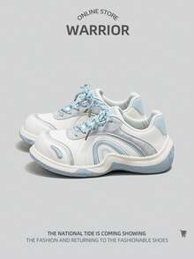 WARRIOR 1 đôi giày thể thao nữ cổ thấp, kiểu dáng thường ngày. - Trắng và xanh - Xem 1