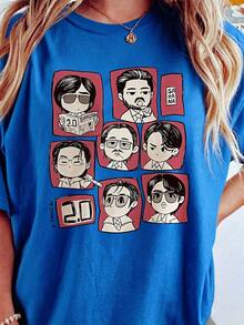 Cute 2. Bangtan Boys Members T-Shirt, Sweatshirt, Gift For Fans, Arirang World Tour 2026 Hoodie, Gift For Men And Women, Cute Style, Breathable For Warm Weather, Perfect For Everyday Wear And Gifts, Great For Matching Family Outfits, Soft And Durable Fabric, Vibrant Design, Ideal For Parties And Family Vacations, Great For Gifts. Summer Print, Casual Loose Fit - 藍色 - 查看 8