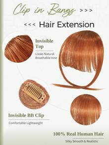 DNE HAIR 100% 真人髮無縫隱形瀏海髮片 33# 栗紅色 健康原髮 自然輕盈瀏海假髮 柔軟絲滑親膚 不掉髮不糾結 易安裝易拆卸 可重複使用 適合女性女孩初學者 日常妝容 度假 街頭風 結婚造型 - S33 - 查看 2