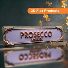 2D复古风格金属标牌，印有“Prosecco Lounge”字样，尺寸为10x40厘米（3.9x15.7英寸），适用于装饰家居、浴室、厨房、办公室或咖啡馆，是馈赠佳品。这款金属墙饰可营造独特氛围。（款式随机发货） - A - 查看 1