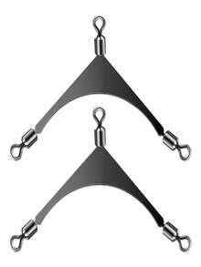 5 piezas Conector giratorio de barra plana estilo americano para pesca, conector de anzuelo triple, divisor de anillo triangular, accesorios de equipo de pesca - Plateado - Ver 3