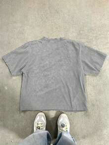 Camiseta vintage con estampado de copos de nieve desgastado, primavera/verano - Gris - Ver 2