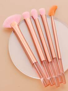 ronshadow Bộ 5 cọ trang điểm, bao gồm cọ quạt highlight, cọ tán kem nền vát cạnh, cọ phấn phủ lớn, cọ tán phấn mắt cỡ trung bình, lược chải mi, bộ dụng cụ trang điểm đầy đủ cho người mới bắt đầu. - Nhiều màu - Xem 13