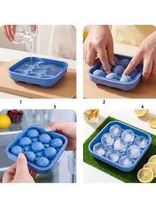 1pc 9-Cavity World Cup Soccer Ball Shaped Silicone Ice Tray, 3D Soccer Ball Ice Sphere Mold, For Making Whiskey Cocktail Ice Balls, Suitable For Sports Theme Parties And Home Bars - Multicolor - View 9