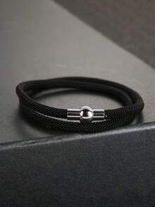 1 chiếc vòng tay dây bện khóa từ tính, kiểu dáng tối giản unisex, dây bện bền chắc, phù hợp cho cả nam và nữ đeo hàng ngày, vòng tay đôi khóa từ tính. - Vòng tay tròn bụng to - Xem 13