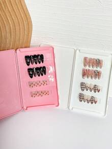 1pc Colorful Nail Art False Eyelash Storage Box, Portable Flip-Cover Nail & Lash Display Case - Multicolor - View 6