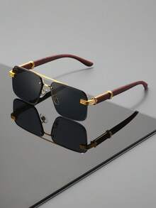 Leicht luxuriöse Retro-Business-Stil Doppelsteg-Sonnenbrille, Unisex-Sonnenbrille, UV-Schutz, neutraler Stil, bequem und vielseitig, geeignet für den täglichen Gebrauch, Pendeln, Reisen und Autofahren Outdoor - Verschiedenfarbig - Übersicht 13