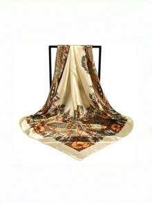 Women's Large Square Satin Scarf 90x90 Elegant Fashion Bandana For Hair And Neck - L5-leitoso - 查看 7