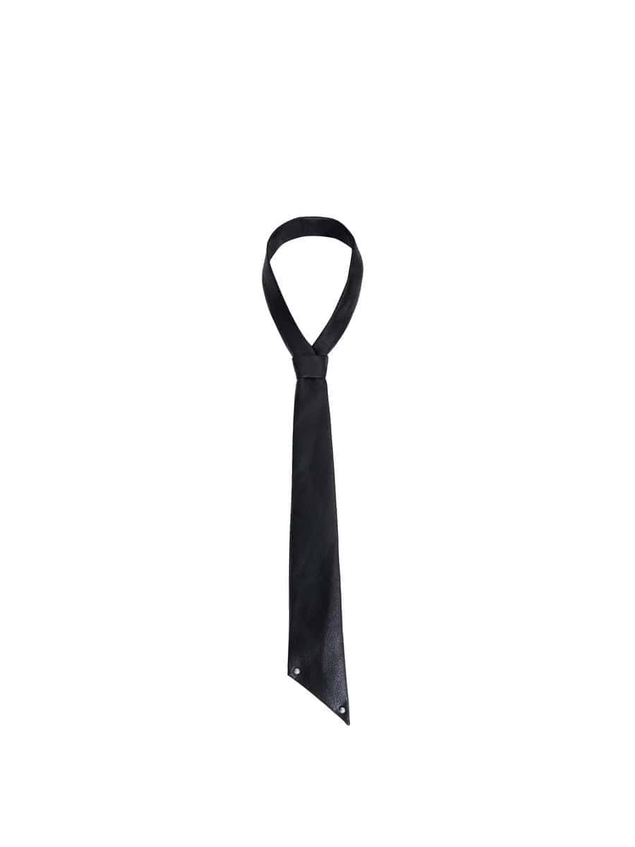 1Pc Men Women PU Leather Tie Bordeaux Red Business Daily Fashion Accessory - Black - View 1