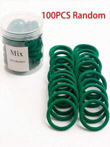 10/50/100/200pcs Pack Women High Elastic Basic Hair Ties, Suitable For Ponytail Hairstyle (Multiple Colors Available), Home, Hair Accessories - Dark Green - View 6