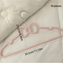 10-Pack Of Plastic Ring-Shaped Clothes Hangers, Creative Clothes Drying Racks, Suitable For Student Dormitories, Cute Non-Slip Clothes Hangers, A Must-Have For Dormitories, And Also Great For Home And Bedroom Storage. - Pink - View 2