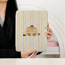 1pc 360° Rotating Cute Pancake Pattern Tablet Protective Case, With Pen Slot, Multi-Angle Magnetic Stand, Auto Wake/Sleep Function, Suitable For IPad Pro/Air, Pad 5/6/7, Pad, MatePad, Pad, Honor Pad, Xiaoxin Pad - Multicolor - View 2
