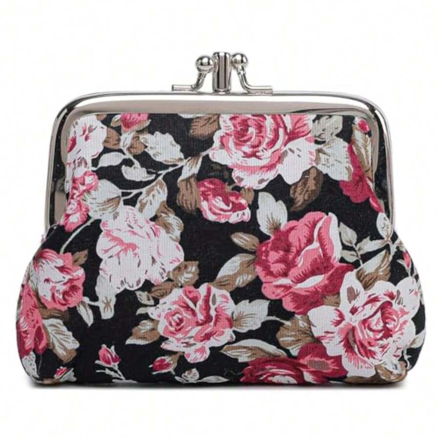 Monederos con hebilla floral y estilo clásico, con cierre de beso - 09 - Ver 1