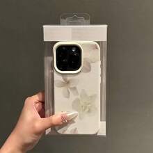 2026 Youthful And Modern Cell Phone Case, Cute, Minimalist, Luxury, With White And Pink Floral Elements, Phone Case, Cute, Pink, Minimalist, Matte White, Premium Phone Case, 1 Piece, Matte White Phone Case With Lens Protection, With 3 Cute Orchid Flower Patterns, Compatible With 16 Pro 15 14 Plus 13 12 11, Water Resistant, Shockproof, Drop Resistant And Scratch Resistant, Birthday Gift, International Version, Not The National Version - 多色 5 - 查看 5