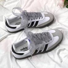 Zapatos casuales unisex, talla 36-45, zapatos casuales de mujer y zapatos deportivos de hombre, zapatos planos de suela blanda con cordones, zapatos cómodos y livianos de hombre para uso diario, de corte bajo,,,,,Cordones de gasa para nieve de 2,5 cm de ancho, adecuados para zapatillas Samba, zapatillas de carreras, cordones de encaje, un par. - azul marino - Ver 3