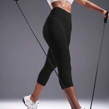 Nana's Women's Clothing Store Powerista Leggings deportivos de unicolor con bolsillos para mujer - Verde lima - Ver 2