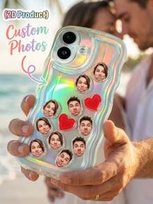 Funda de teléfono personalizable con foto agitable, con diseño láser antideslizante, funda protectora de teléfono con mascota/retrato, funda de teléfono imprimible divertida. Fabricada en material de plástico ABS con marco antideslizante ondulado, compatible con fotos personalizadas, decoración de juguete agitable incorporada y diseño de impresión 2D. - Multicolor - Ver 31