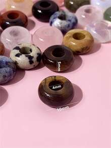 20pcs Large Hole Natural Beads 5x10mm Random Mixed Natural Red Agate, Tiger Eye, Rose Quartz Beads For Jewelry Making, DIY Necklace, Bracelet, Earring, Spacer Beads - 20pcs Natural Stone Random Mixed - View 4
