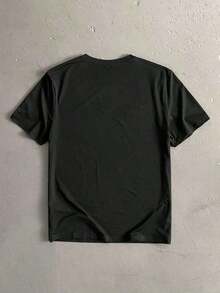 Men's Casual Short Sleeve Crew Neck Letter Print T-Shirt, Slim Fit | Exquisite Design | Loose And Comfortable | Easy To Match | - Black - View 2