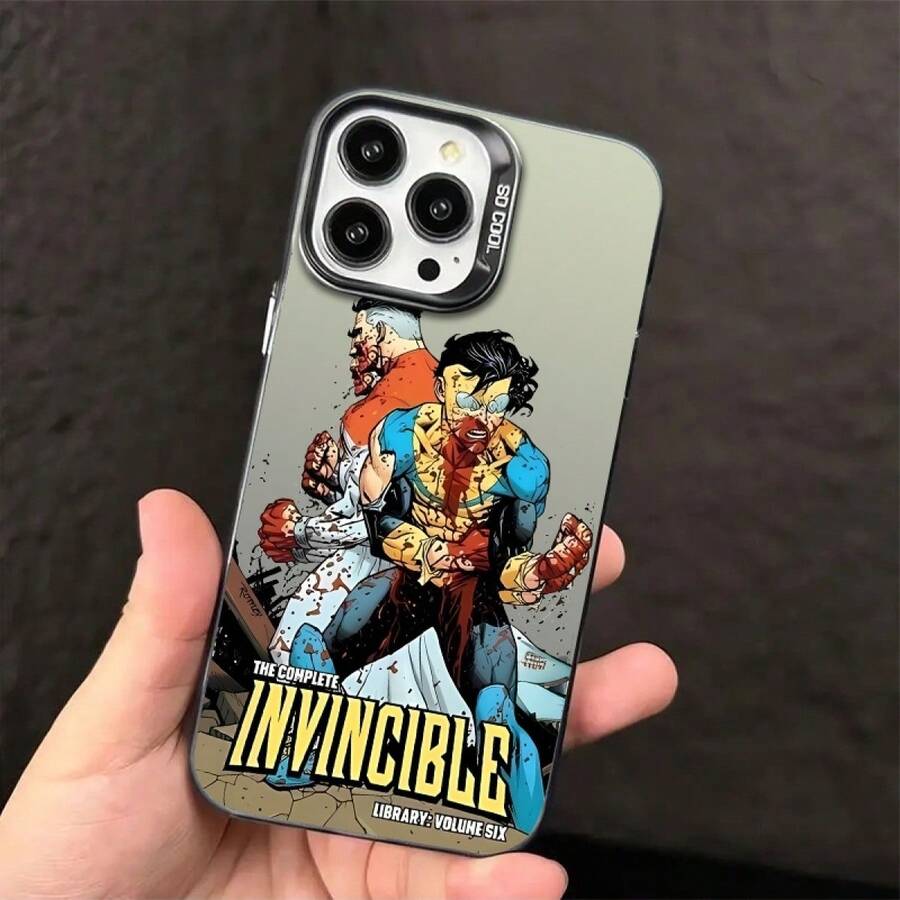 Protective Phone Case Compatible With Apple 17 ProMAX 16 15 14 13 12 11 XSMAX, Superhero Comic Style Design, Battle Scene Broken Effect, Anti-Slip Texture, Precise Fit, Protection Against Bumps And Scratches, Durable Print Finish For Daily Use - 黑色 - 查看 1