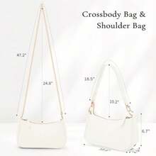 Purses For Women Shoulder Bag And Handbags, Small Leather Hobo Purse With Removable Straps Cute, Retro - Aw-white - View 6