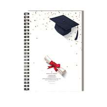 100-Page Graduation Season Exclusive Spiral Notebook, Cover Decorated With Graduation Cap And Elegant Scroll Pattern, Filled With Ceremonial Atmosphere. Suitable For Work Records, Study Notes, Diary Writing, Daily Planning, Also An Thoughtful Gift Choice For Graduation, Birthday And Other Occasions. - D - View 3