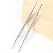 1/2pcs Stainless Steel Silver Ingrown Toenail Lifter, Embedded Toenail Lifter, Toenail Cleaning Tool, Multi-Functional Toenail Clipper Professional Foot Care Tool, With Storage Bag - Silver - View 5
