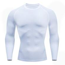 Men Workout Clothes - Green Rainbow Long-sleeved - View 8
