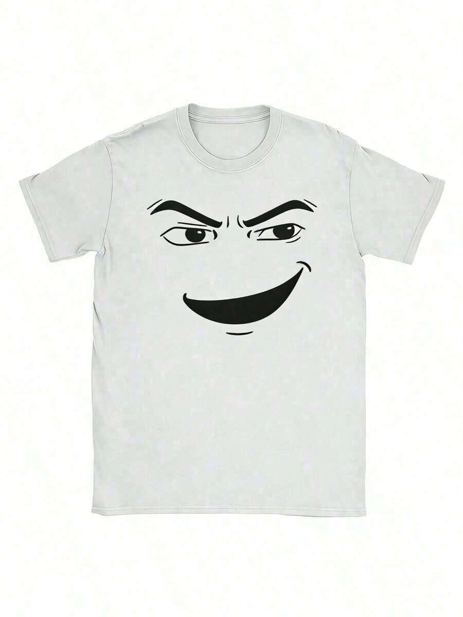 Anime Robot Robloxs Face T-Shirts, Funny Shirt ,Graphic Tees ,Crew Neck Short Sleeve T Shirts ,Women Clothing ,Harajuku T Shirts, Tee ,Summer Tops - 白色 5 - 查看 1