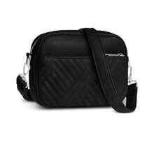 Premium Quilted Crossbody Bags For Women With Anti-Pickpocket Clip, Vegan Leather Handbags, Travel Purses For Women - 黑色,附仿皮錶帶 - 查看 1