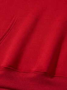 Compatible With Graphic Plus Size, Men's Back Print Hoodie, New Autumn-Winter Collection, Couple Hoodie, Versatile Loose Sweatshirt For Sports And Casual Wear - Casual Sweatshirt, Kangaroo Pocket, Stretch Fabric, Machine Washable - Perfect Choice For Spring And Autumn [Lingmoyun] - 紅色 - 查看 6